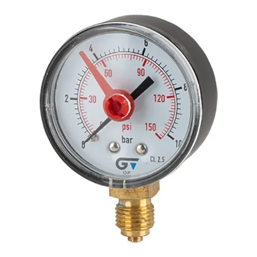 Manometro Visor 63mm Saída Vertical 0-10 Bar Genebre