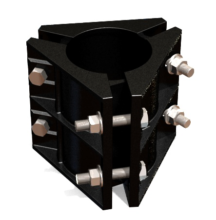 Luva Tripartida em Ferro Fundido